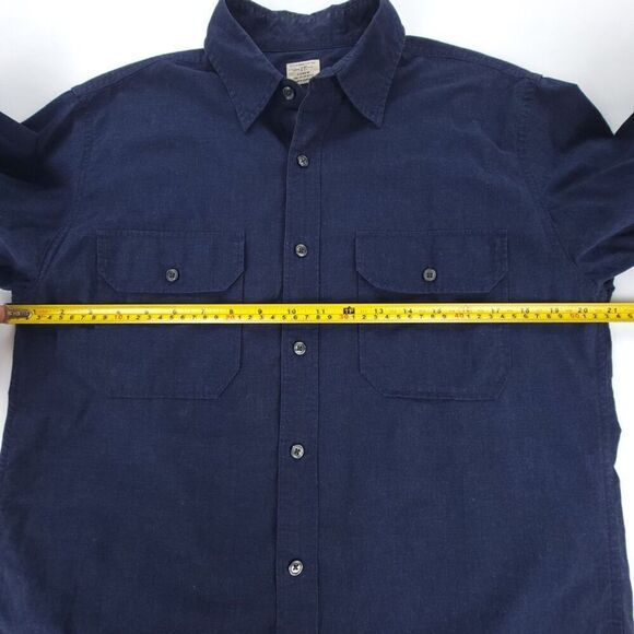 J. CREW Navy Blue Minimal Long Sleeve Button Down Utility Two-Pocket Work Shirt - Picture 3 of 7